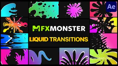 Liquid Transitions | After Effects Video Displays template preview