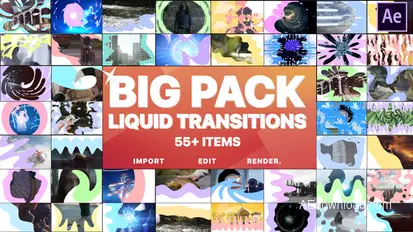 Liquid Transitions Big Pack | After Effects Video Displays template preview