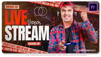 Live Stream - Blog Opener Premiere Pro template preview