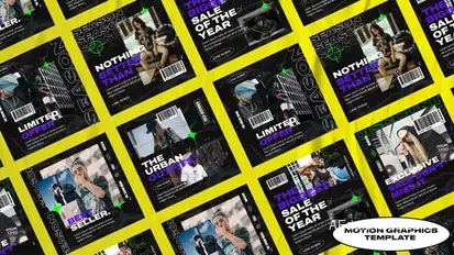 Loarse Streetwear Media Posts | Mogrt Premiere Pro template preview