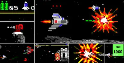 Logo Arcade Game 8 Bit Video Displays template preview