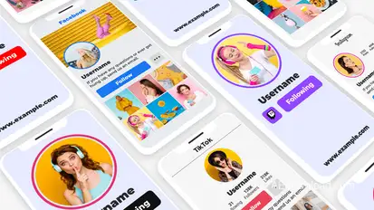 Lower Thirds Phone Premiere Pro template preview