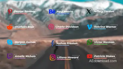 Lower Thirds Social Media Premiere Pro template preview