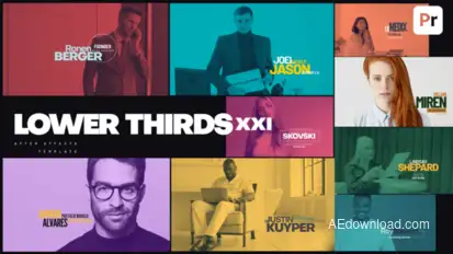 Lower Thirds XXI Premiere Pro template preview