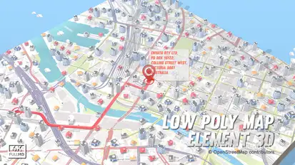 Lowpoly Map Element 3D Video Displays template preview
