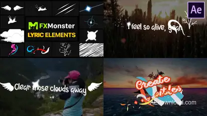 Lyric Elements and Scenes | After Effects Video Displays template preview