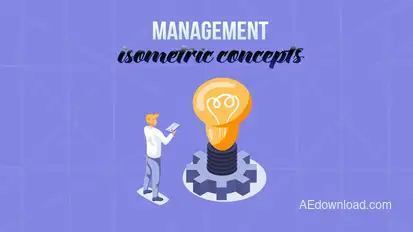 Management - Isometric Concept Video Displays template preview