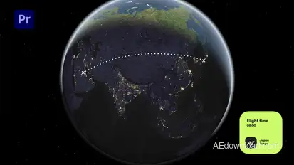 Map Route Animations Premiere Pro template preview