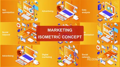 Marketing - Isometric Concept Video Displays template preview