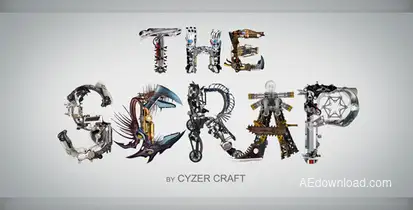 Mechanical Alphabet - Animated Typeface Video Displays template preview