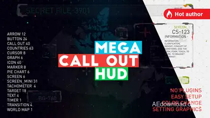 Mega call out HUD Video Displays template preview