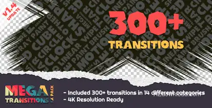 Mega Transitions FX Pack Video Displays template preview