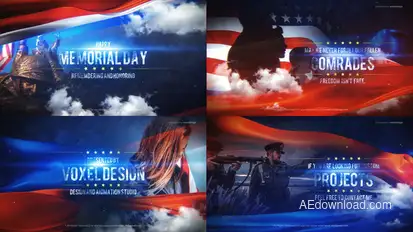 Memorial Day Title Video Displays template preview