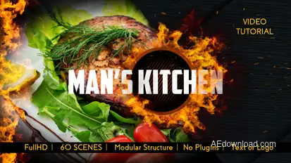Men's Kitchen Menu Video Displays template preview