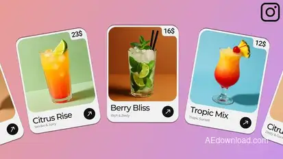 Menu Item Carousel Premiere Pro template preview