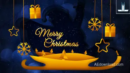 Merry Christmas Greeting Card Video Displays template preview