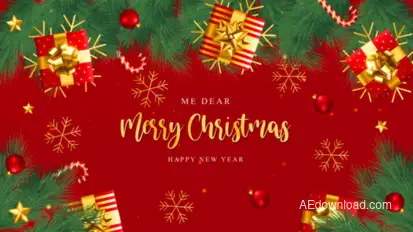 Merry Christmas  Intro Mogrt Premiere Pro template preview