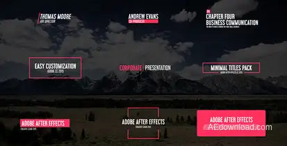 Minimal & Corporate Titles Video Displays template preview