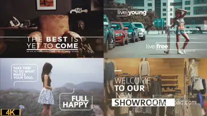 Minimal Big Titles Slides Video Displays template preview