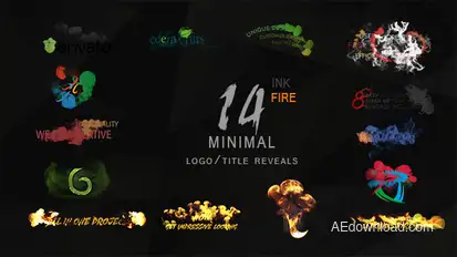 Minimal Ink&fire Logo/Title Reveals Package Video Displays template preview