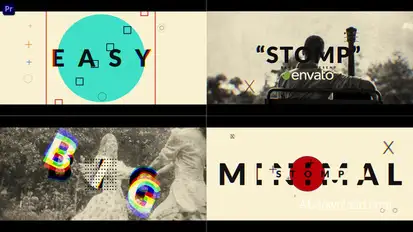 Minimal Stomp Typo Premiere Pro template preview