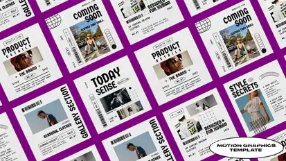 Minimal Streetwear Instagram Posts | Mogrt Premiere Pro template preview