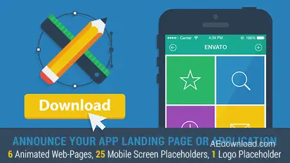 Mobile App Landing Page Promo Video Displays template preview