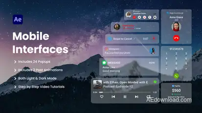 Mobile Interface Pack Elements template preview