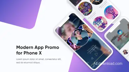 Modern App Promo Video Displays template preview