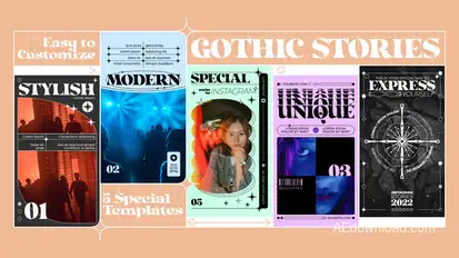 Modern Gothic Stories Premiere Pro template preview