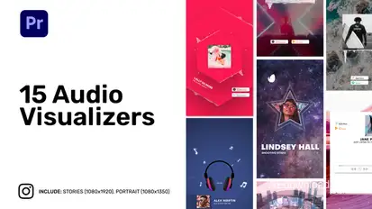 Modern Instagram Audio Visualizers for Premiere Pro Premiere Pro template preview