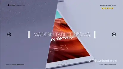 Modern Tablet Promo Video Displays template preview