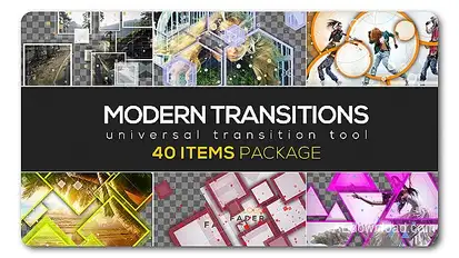 Modern Transition Pack | 40 items Video Displays template preview