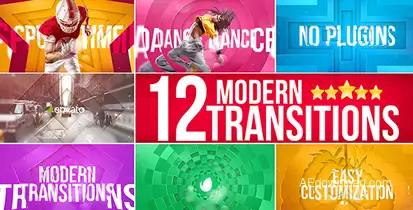 Modern Transitions Video Displays template preview