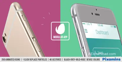 Modular App Promo Video Displays template preview