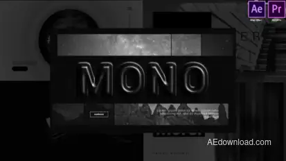 Monochrome Dynamic Typography Video Displays template preview