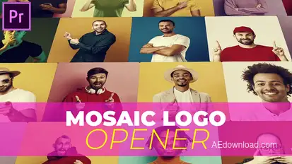 Mosaic Logo Opener MOGRT for Premier Pro Premiere Pro template preview