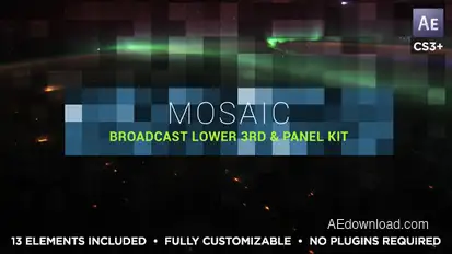 Mosaic Lower Third & Title Kit Video Displays template preview