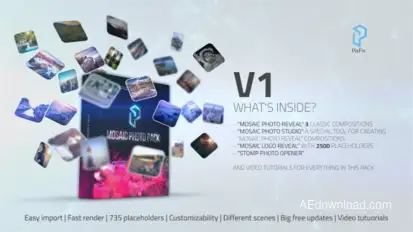 Mosaic Photo Pack Video Displays template preview