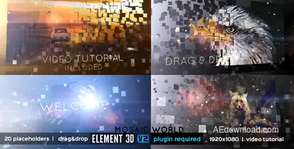 Mosaic World Video Displays template preview