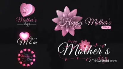 Mothers Day Sweet Titles Video Displays template preview