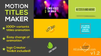 Motion Titles Maker Video Displays template preview