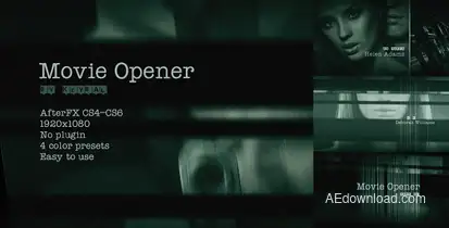 Movie Opener Video Displays template preview
