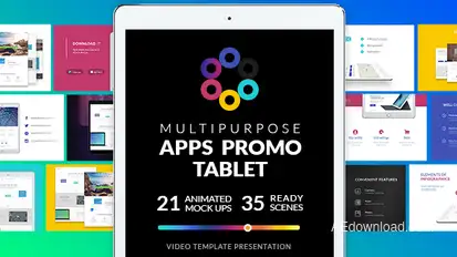 Multipurpose Apps Promo for Tablet Video Displays template preview