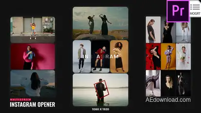 Multiscreen Instagram Opener Premiere Pro template preview