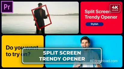 Multiscreen Slideshow Opener | Split Screen Premiere Pro template preview