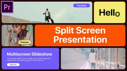 Multiscreen Slideshow Trendy MOGRT for Premier Pro Premiere Pro template preview