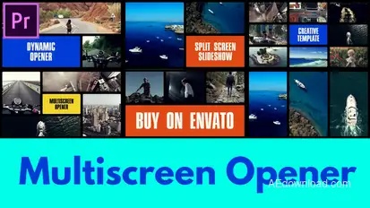 Multiscreen Slideshow | Typography Intro | Split Screen Opener MOGRT for Premier Pro Premiere Pro template preview