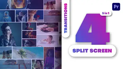 Multiscreen Transitions | Split Screen Premiere Pro template preview