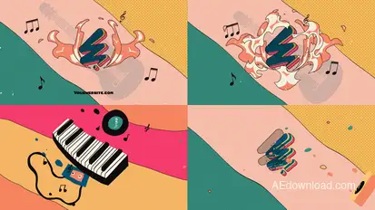 Music Colorful Logo Opener for Premiere Pro Premiere Pro template preview